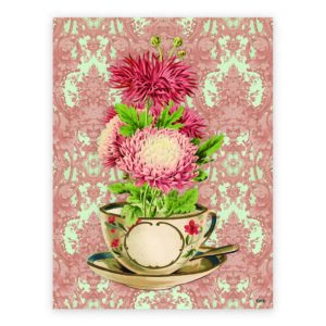 Lamina Taza Con Flores