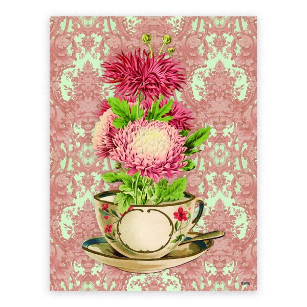 Lamina Taza Con Flores