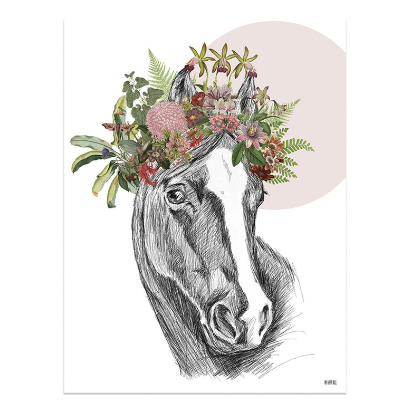 Lámina Caballo Flores