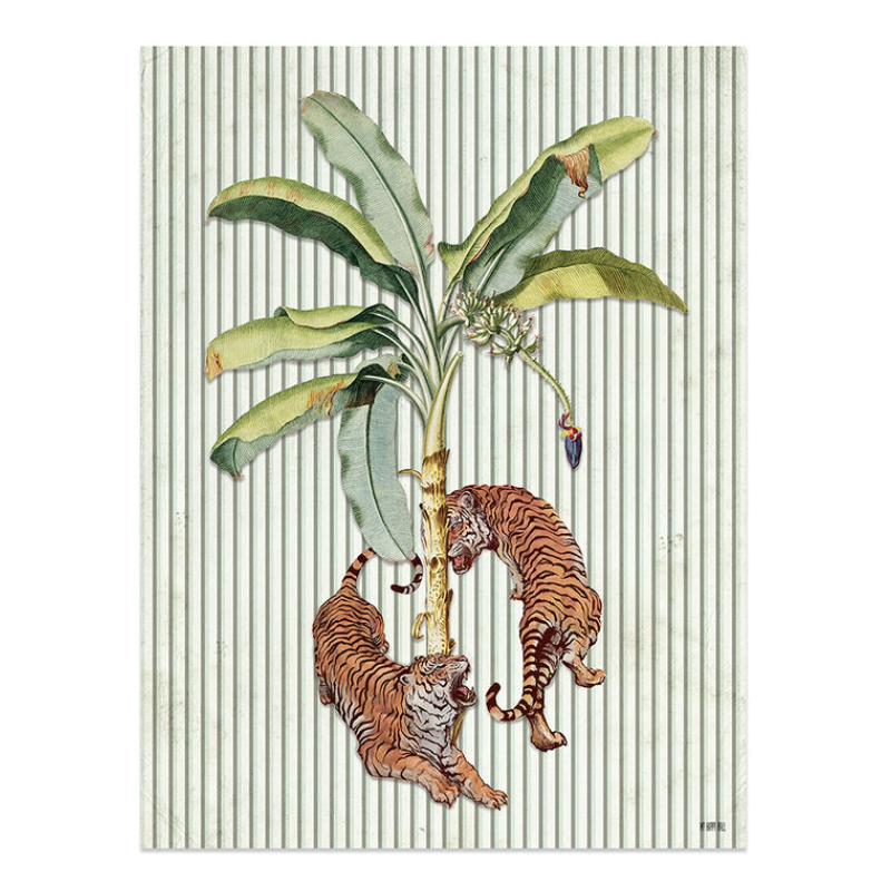 Lámina Tigres y Palmera