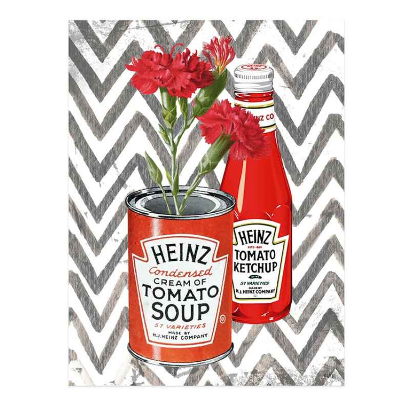 Lámina Latas con Claveles