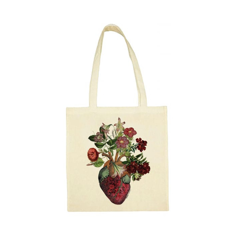 Tote bag Corazón con Flores