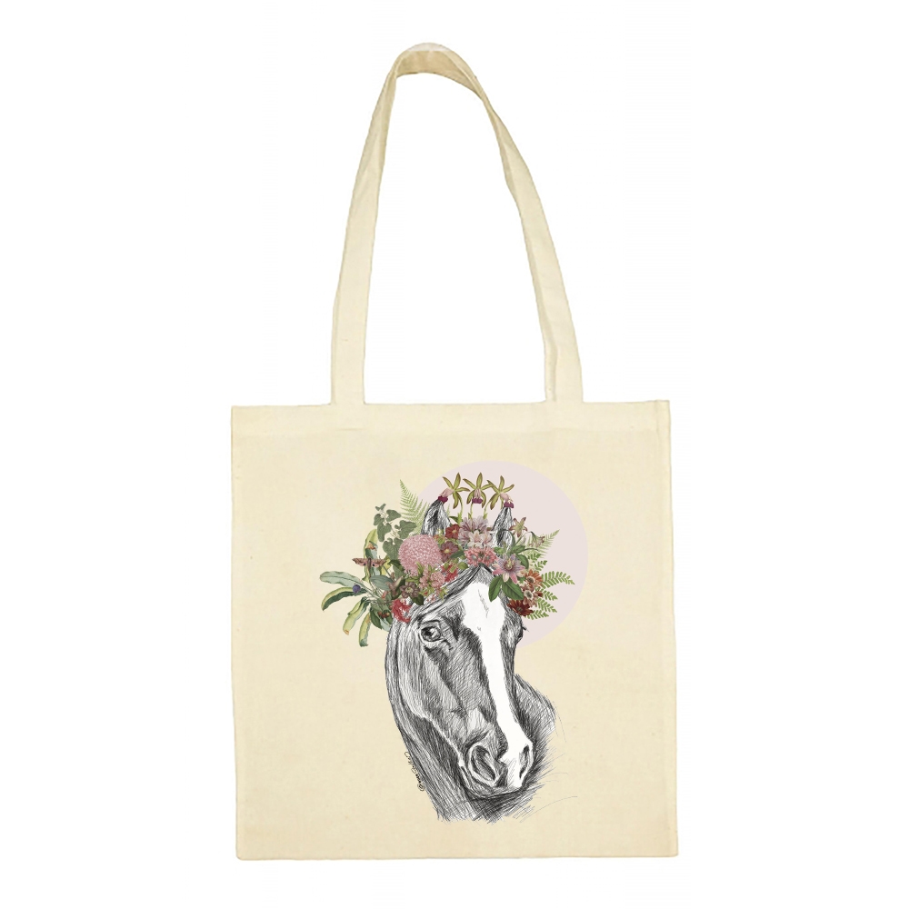 Tote Bag Caballo Flores