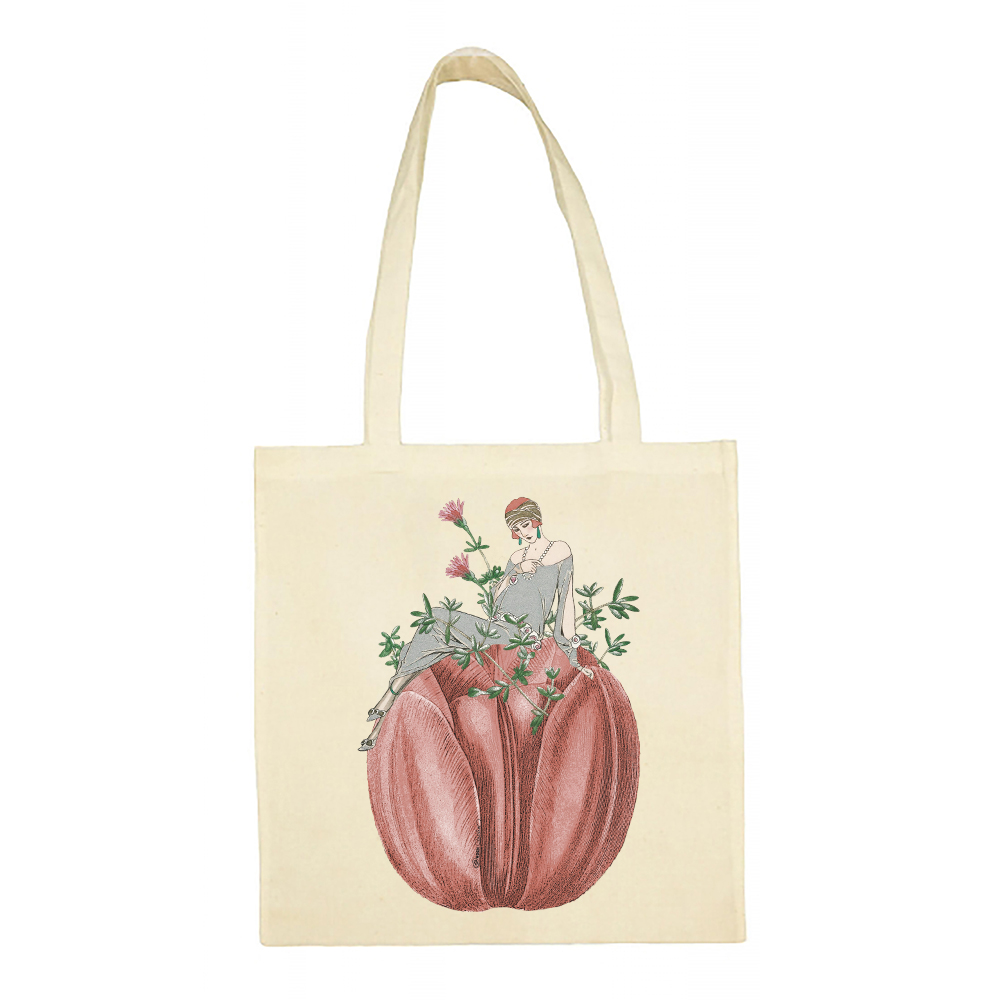 Tote Bag Dama y Tulipán
